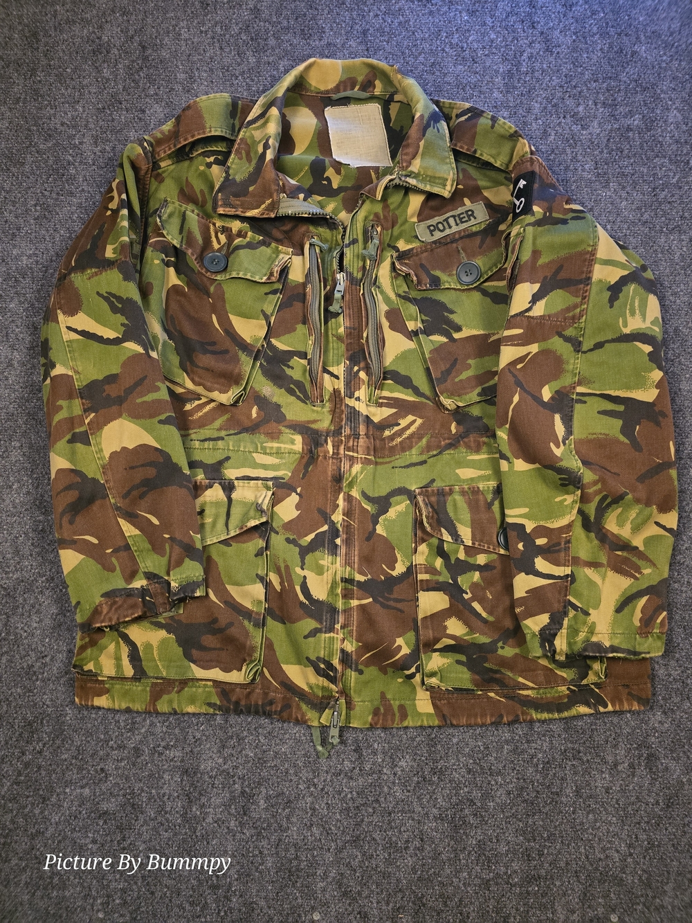 Vintage 1970s British Army P68 DPM Combat Smock Jacket - Corporal 2nd Inf Div XL